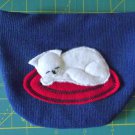 Blue Pocket with Sleepy Kitty
