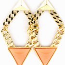 Gold Triangular Post Earring PEACH