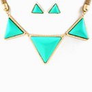 NECKLACE AND EARRING SET TRIANGULAR PYRAMID SHAPE