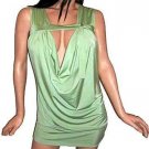 Kiwi Green Draped Top 2XL