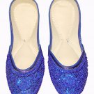Blue women shoes beaded shoes punjabi juti khussa shoes indian designer shoes USA szie 6 to 12