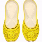 Yellow women shoes beaded shoes punjabi juti khussa shoes indian designer shoes USA szie 6 to 12