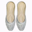 Silver women shoes beaded shoes punjabi juti khussa shoes indian designer shoes USA szie 6 to 12