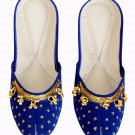 Blue Valvet shoes  punjabi juti khussa shoes indian designer shoes USA szie 6 to 12