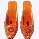 Orange back open shoes  punjabi juti khussa shoes indian designer shoes USA szie 6 to 12
