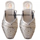 Silver back open shoes  punjabi juti khussa shoes indian designer shoes USA szie 6 to 12