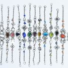 Lot 10 handmade alpaca silver bracelets w colored glass