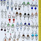 Lot 10 Alpaca Silver Dangle Earrings With Colored Glass