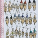 10 Pairs Artesanal Earrings Bamboo Natural Piedra Stone