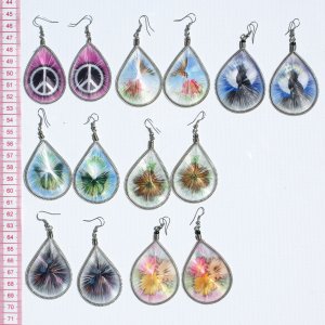 7 Pairs Bright Color Peruvian Thread Earrings Wholesale