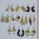 10 Pairs Carved Bull Horn Animal Carving Earrings Peru