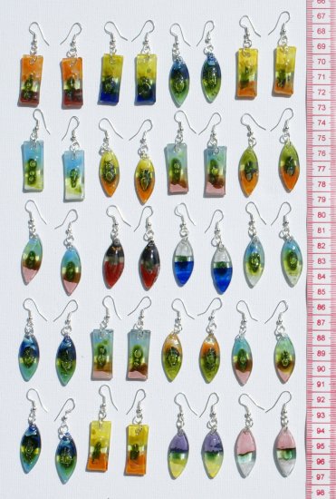 10 Pairs Dangle Handmade Earrings Glass Jewelry Art