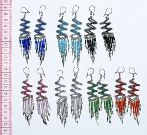 5 Pairs Round And Round Thread Peruvian Earrings Sale