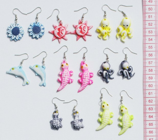 8 Pairs Mazapan Peruvian Earrings Handmade Jewelry Art