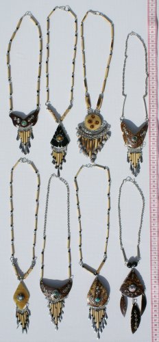 4 Necklaces Bamboo Coco Nut Natural Tribal Jewellery