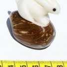 Hand Carved Pet / Farm Tagua Figurine Of White Rabbit