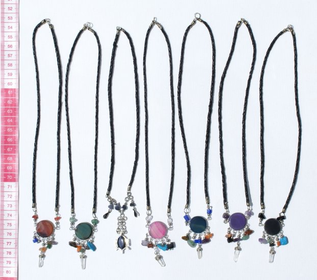 4 Necklace Round Agate Semi Precious GemStone Jewellery