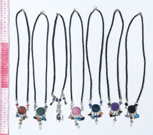 4 Necklace Round Agate Semi Precious GemStone Jewellery