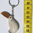 Hand Carved Art Keyring Bird, Tagua Key Chain Of Toucan