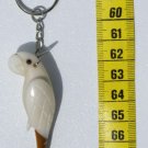 Hand Carved Keychain Tropical Bird Parrot Tagua Keyring