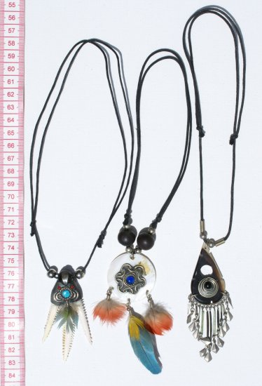 3 Tribal Horn Necklaces Exotic Bead Jewelry Wholesale
