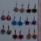 8 Pairs Color Earrings With Murano Glass / Seeds Plants