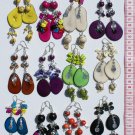 6 Pairs Color Natural Material Tagua Seed Earrings Peru