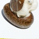 Hand Carved Brown Land Turtle, Reptile Tagua Figurine
