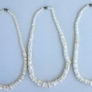 LOT 3 WHITE TRIBAL NECKLACES MADE OF FISH BONES