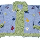 Hot Wool Crochet Cardigan Sweater V Neck Flower Pattern