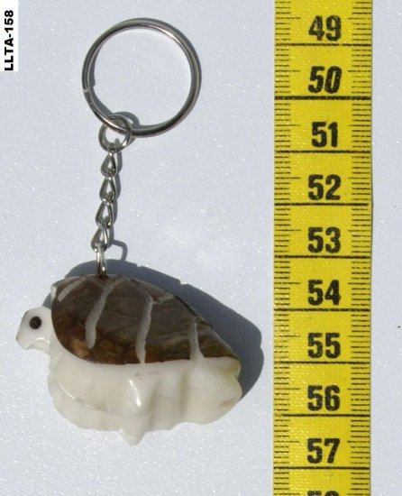 Hand Carved Reptile Brown Land Turtle Tagua Nut Keyring