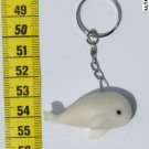 Hand Carving White Whale Keychain, Tagua Nut Key Ring