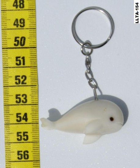 Hand Carved Sea Whale Tagua Nut Key Ring Art Of Ecuador