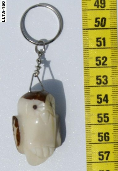 Hand Carved Tagua Keyring Owl Key Chain Ecuadorian Art