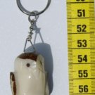 Hand Carved Tagua Keyring Owl Key Chain Ecuadorian Art