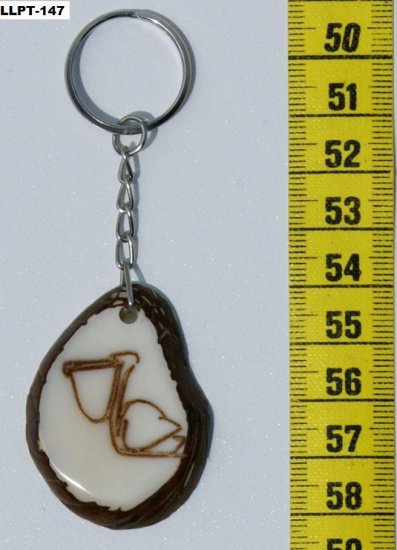 Handcrafted Pelican Water Bird Art, Tagua Nut Key Chain