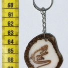 Iguana Lizard Keyring Made of Tagua Nut, Art of Ecuador