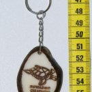 Hand Painted Art Galapagos Sea Turtle Tagua Nut Keyring
