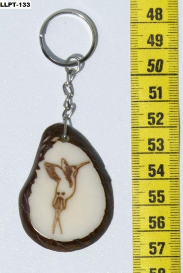 Colibri Keyring, Hand Painted Bird Art, Tagua Key Chain