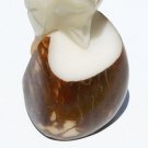 Hand Carved Bird Tagua Figurine White Owl, Art Ecuador