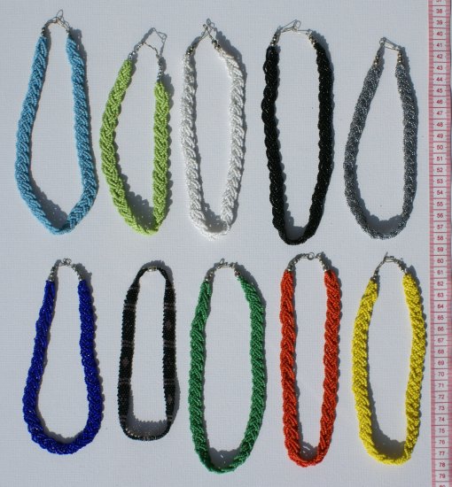 10 Necklaces Woven Color Pearls Peru Jewelry Wholesale