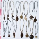 10 Necklaces Hand Carved Coconut Figurines Jewelry Peru