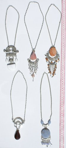 5 Necklaces with Natural Peruvian Semi Precious Stones