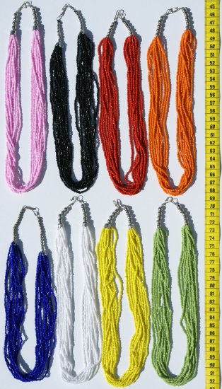 5 Hand Crafted Necklaces Color Pearl Threads Art Peru