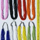 5 Hand Crafted Necklaces Color Pearl Threads Art Peru