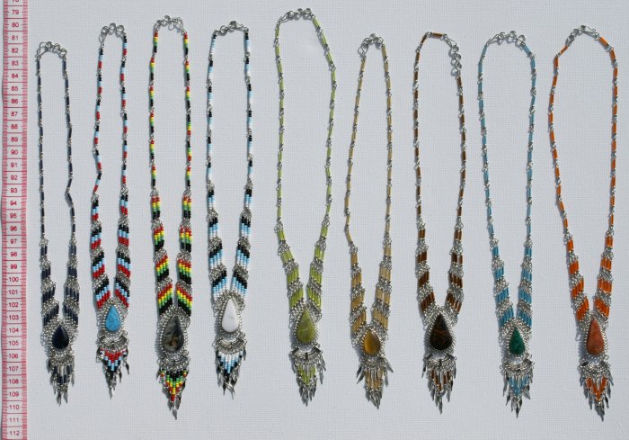 5 Handmade Necklaces Color Pearls Natural Piedra Stones