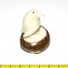 Hand Carved Tagua Figurine Of White Penguin Ecuador Art