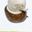 Hand Carved Tagua Elephant Figurine, Wild Animal Art