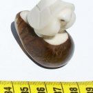 Handmade Tagua Carved Figurine White Turtle Art Ecuador