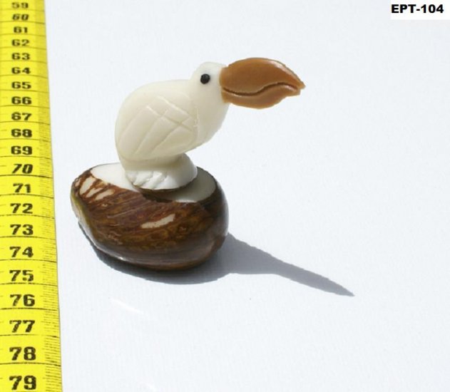 Hand Carved Art Tropical Bird Tagua Figurine Of Toucan